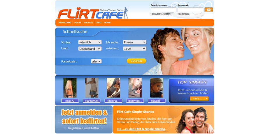 flirt cafe login
